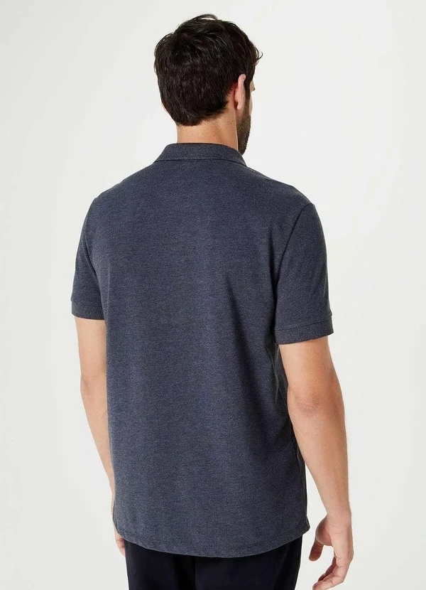 Hering - Camisa Polo Masculina em Piquet Cinza 3