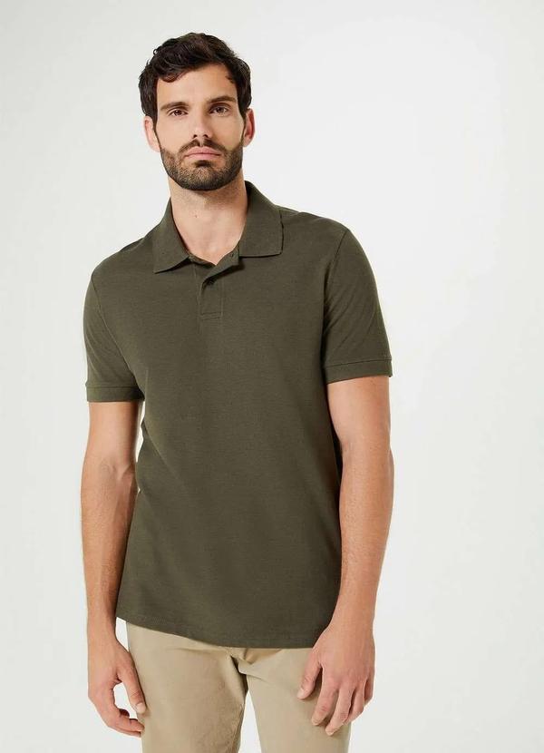 Hering - Camisa Polo Masculina em Piquet Verde