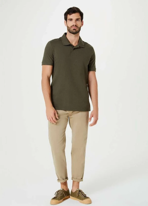 Hering - Camisa Polo Masculina em Piquet Verde 4