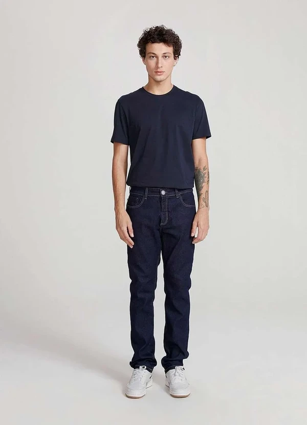 Hering - Camiseta Basica Masculina Manga Curta em Algodao Pima Azul 4