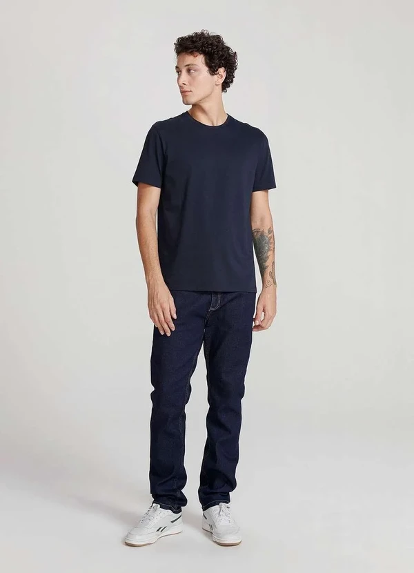 Hering - Camiseta Basica Masculina Manga Curta em Algodao Pima Azul 5