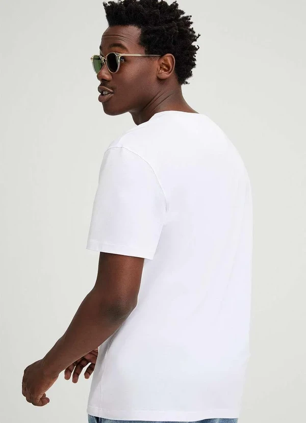 Hering - Camiseta Basica Masculina Manga Curta em Algodao Pima Branco 2