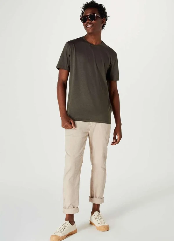 Hering - Camiseta Basica Masculina Manga Curta em Algodao Pima Verde 2