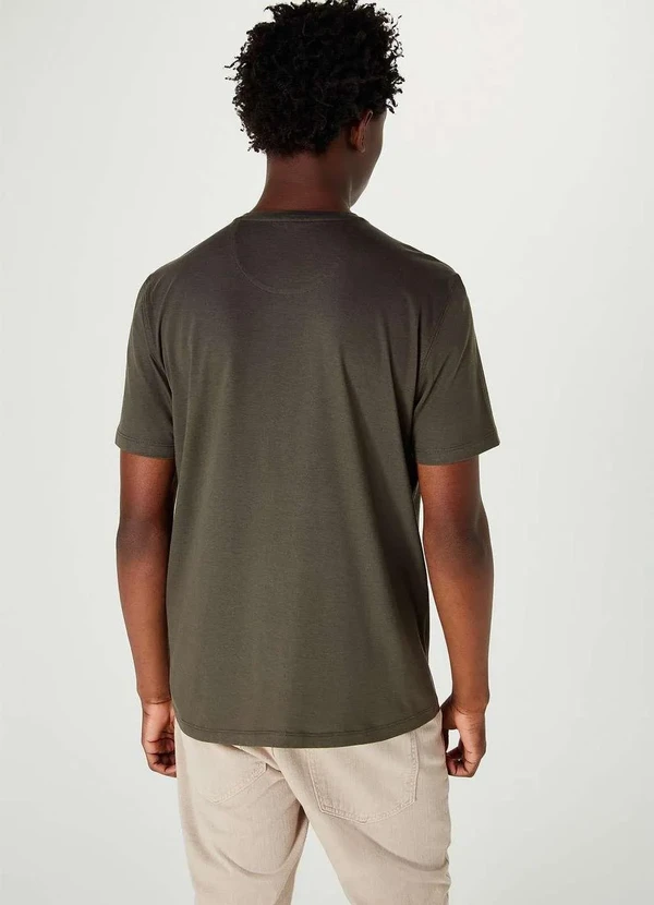 Hering - Camiseta Basica Masculina Manga Curta em Algodao Pima Verde 3