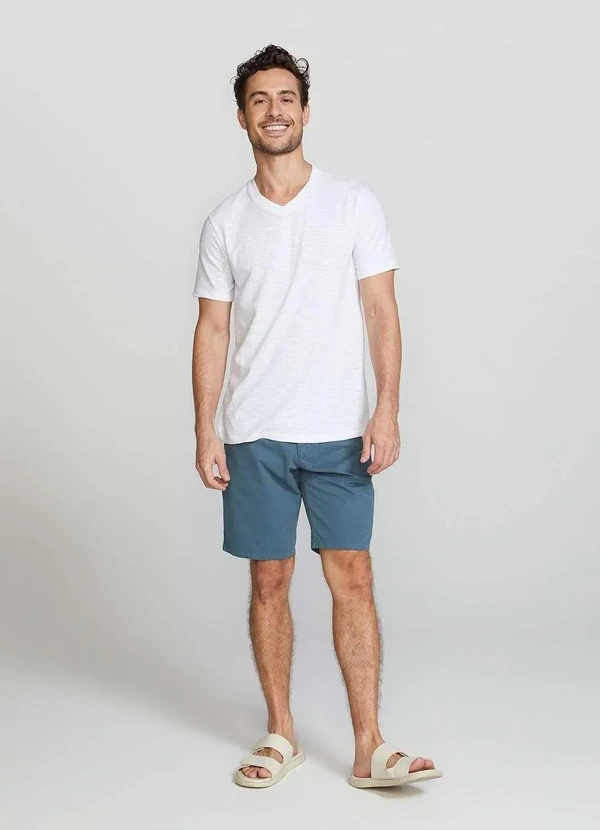 Hering - Camiseta Basica Masculina Slim em Flame Branco 3