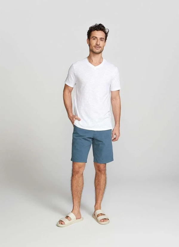 Hering - Camiseta Basica Masculina Slim em Flame Branco 6