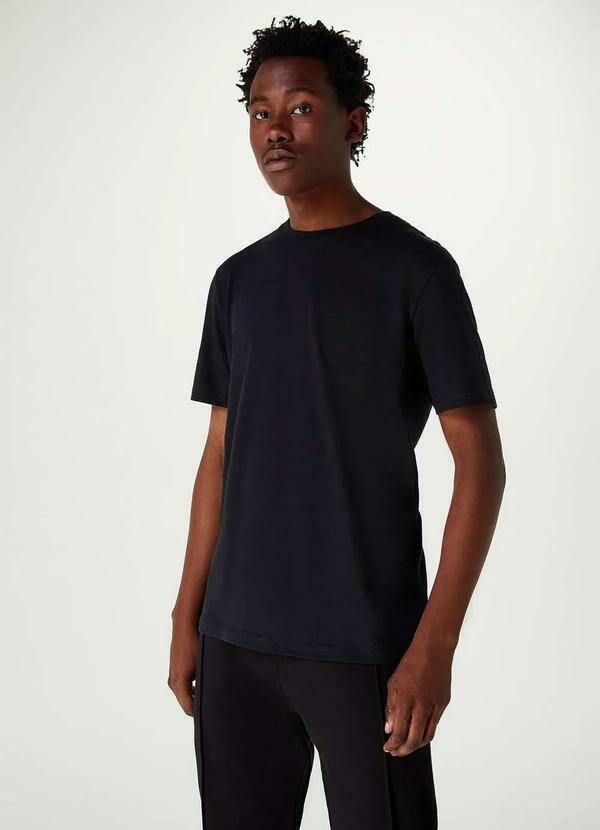 Hering - Camiseta Basica Unissex Mangas Curtas World Preto