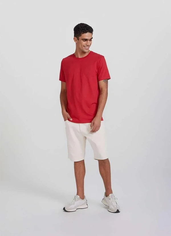 Hering - Camiseta Basica Unissex Mangas Curtas World Vermelho 5