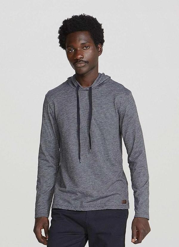 Hering - Camiseta Masculina Manga Longa com Capuz Preto