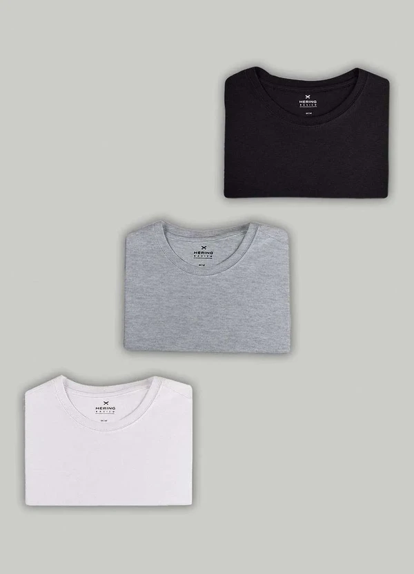 Hering - Kit com 3 Camisetas Masculinas Basicas Multicores