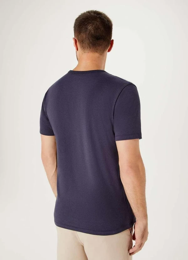 Hering - Camiseta Basica Masculina Manga Curta Slim Azul 3