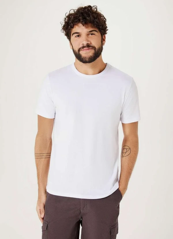 Hering - Camiseta Basica Masculina Manga Curta Slim Branco