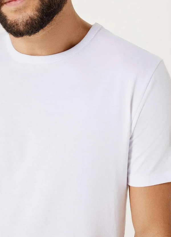 Hering - Camiseta Basica Masculina Manga Curta Slim Branco 2