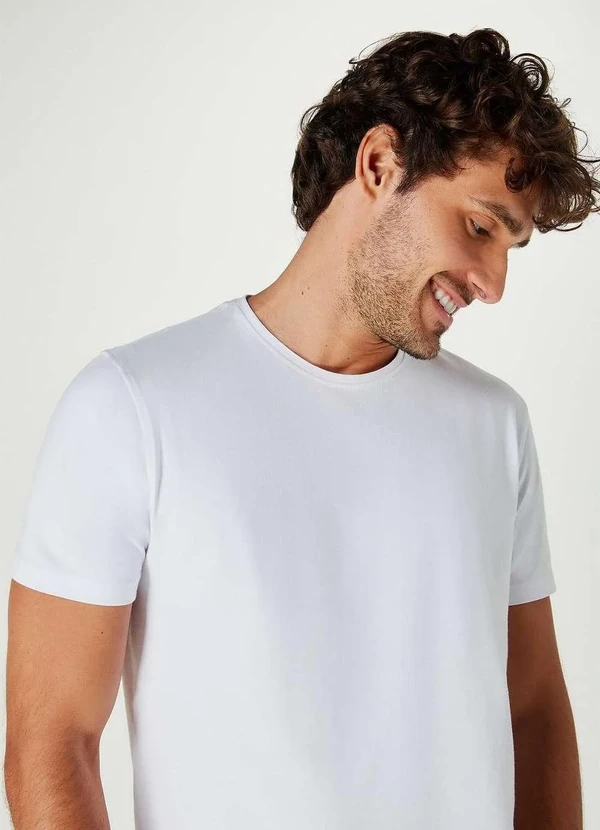 Hering - Camiseta Basica Masculina Manga Curta Slim Branco 2