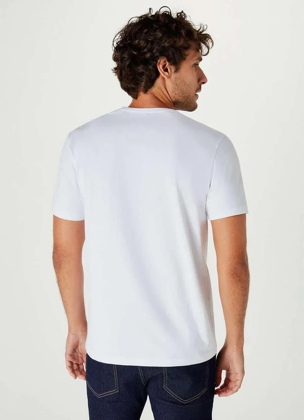 Hering - Camiseta Basica Masculina Manga Curta Slim Branco 3