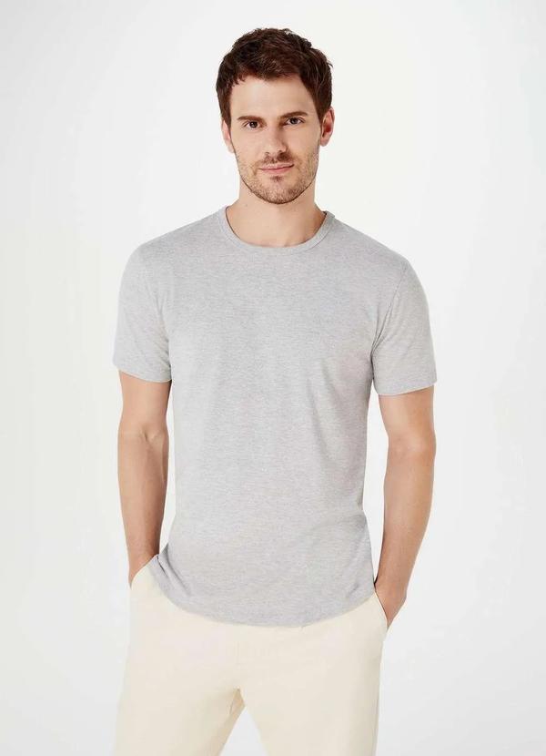 Hering - Camiseta Basica Masculina Manga Curta Slim Cinza