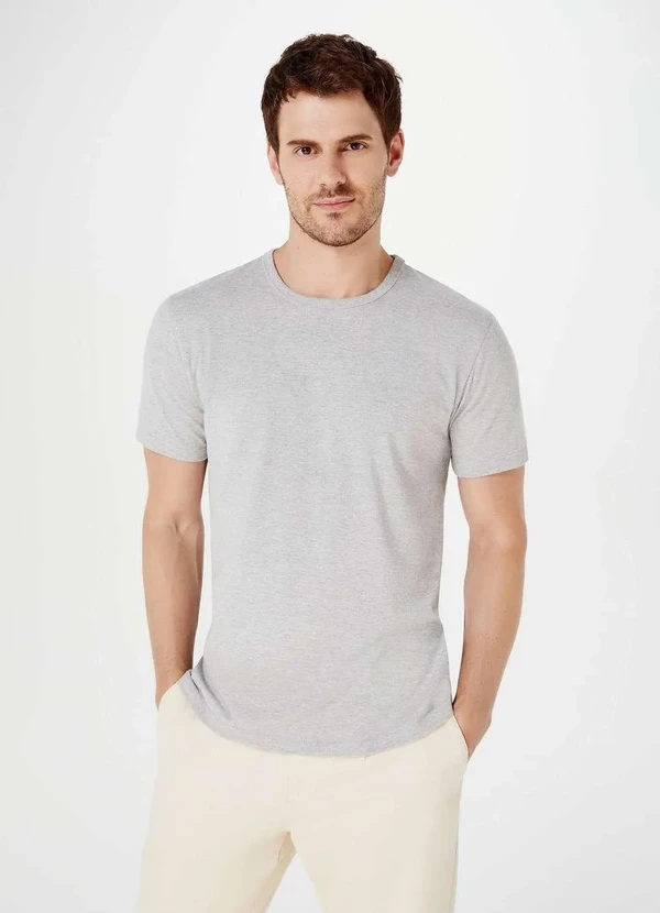 Hering - Camiseta Basica Masculina Manga Curta Slim Cinza