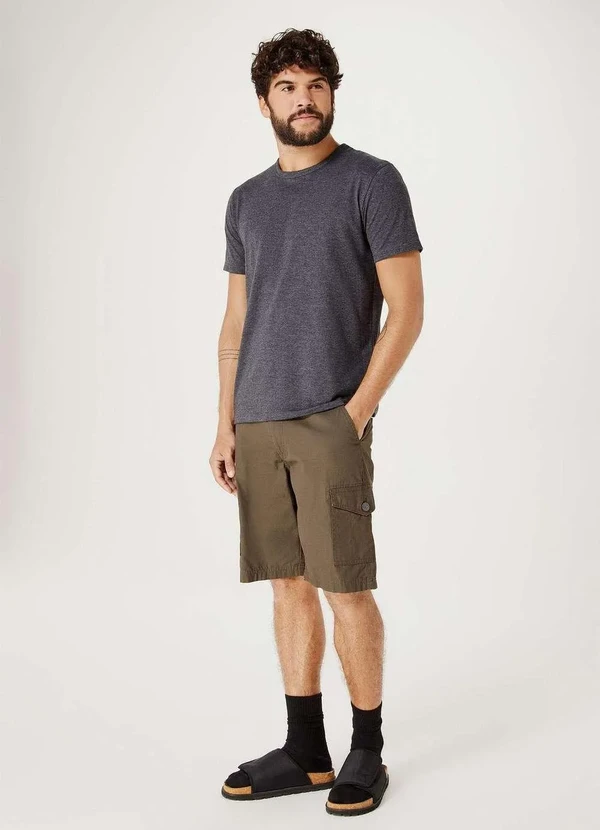 Hering - Camiseta Basica Masculina Manga Curta Slim Cinza