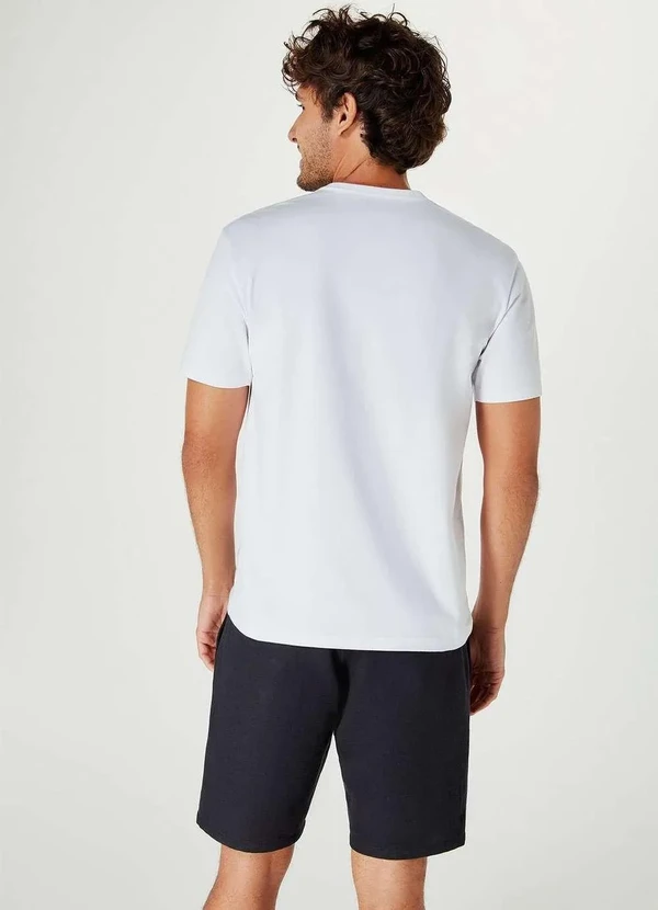 Hering - Camiseta Basica Masculina Slim Gola V Branco 3