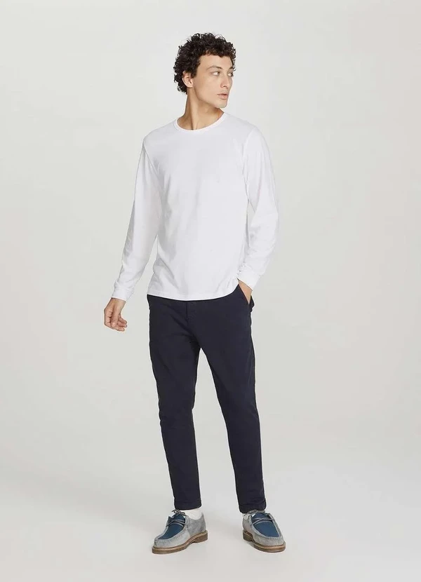 Hering - Camiseta Basica Masculina Slim Manga Longa Branco 2