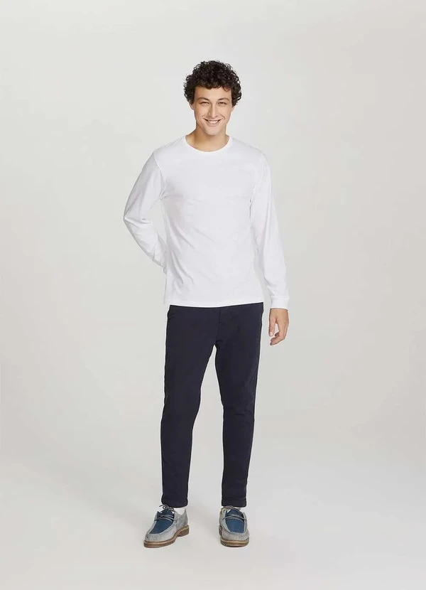 Hering - Camiseta Basica Masculina Slim Manga Longa Branco 5