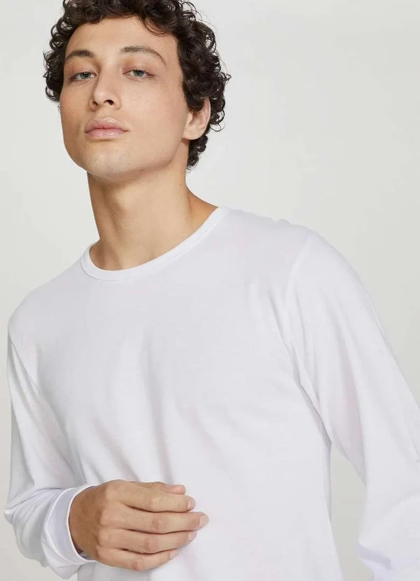 Hering - Camiseta Basica Masculina Slim Manga Longa Branco 6