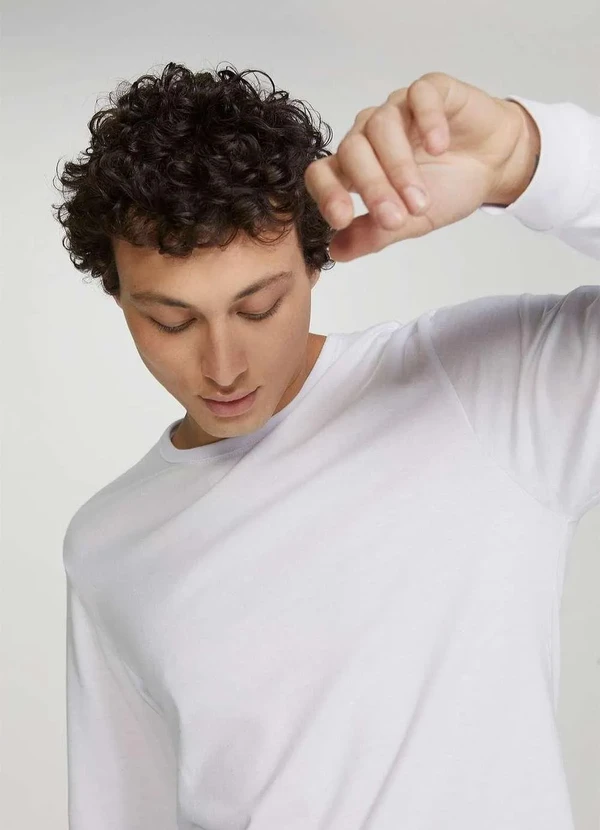 Hering - Camiseta Basica Masculina Slim Manga Longa Branco 9