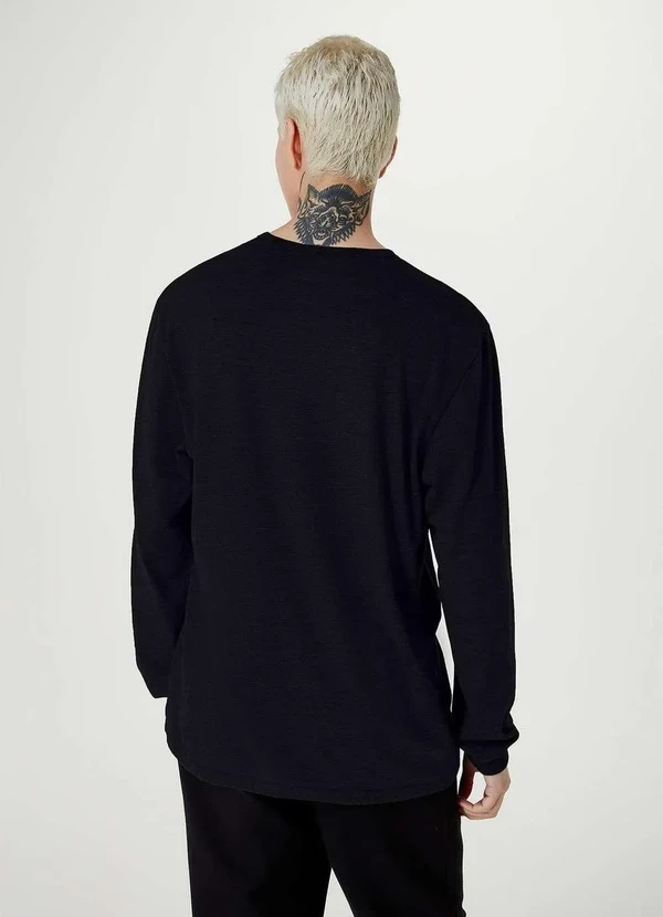 Hering - Camiseta Basica Masculina Slim Manga Longa Preto 2