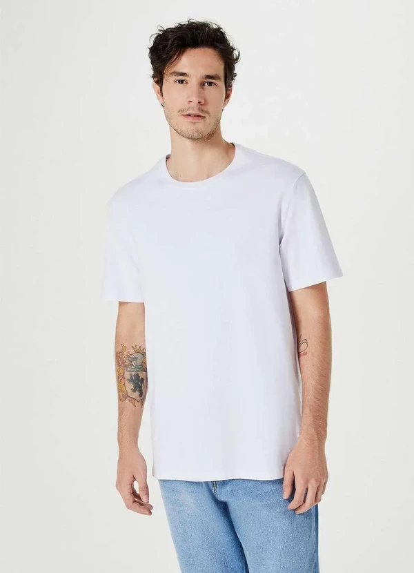 Hering - Camiseta Basica Masculina Super Cotton Branco 4