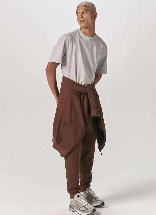 Hering - Camiseta Basica Masculina Super Cotton Cinza