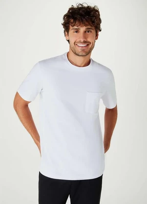 Hering - Camiseta Basica Masculina Super Cotton com Bolso - HERING