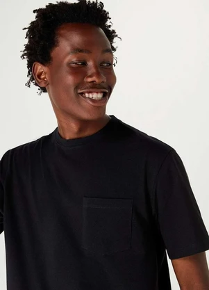 Hering - Camiseta Basica Masculina Super Cotton com Bolso - HERING