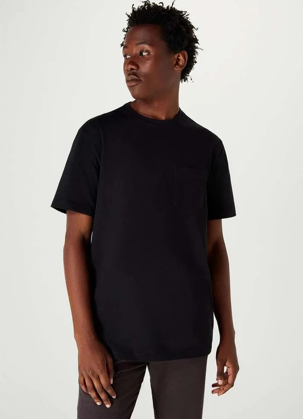 Hering - Camiseta Basica Masculina Super Cotton com Bolso Preto 2