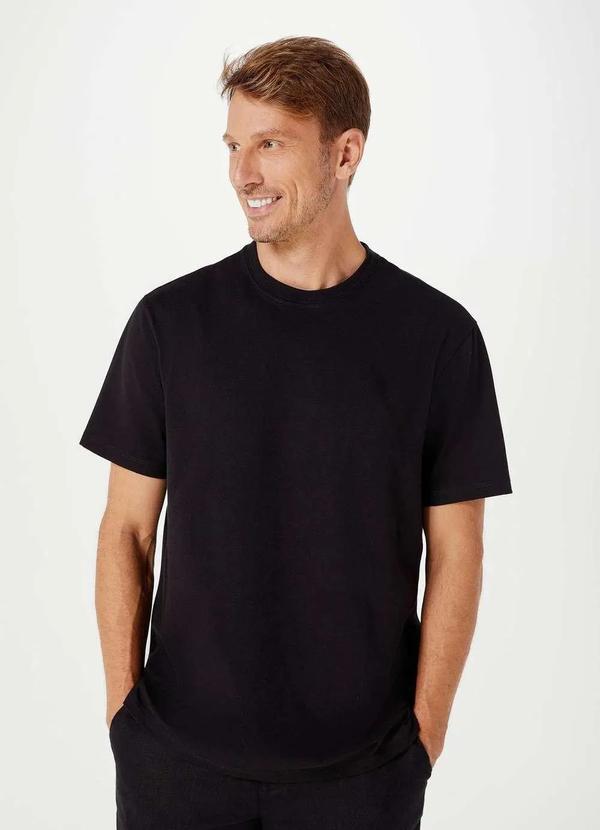 Hering - Camiseta Basica Masculina Super Cotton Preto