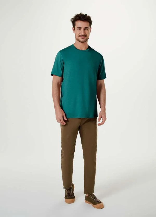 Hering - Camiseta Basica Masculina Super Cotton Verde 4
