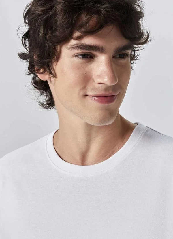 Hering - Camiseta Masculina Manga Curta Comfort Branco 4