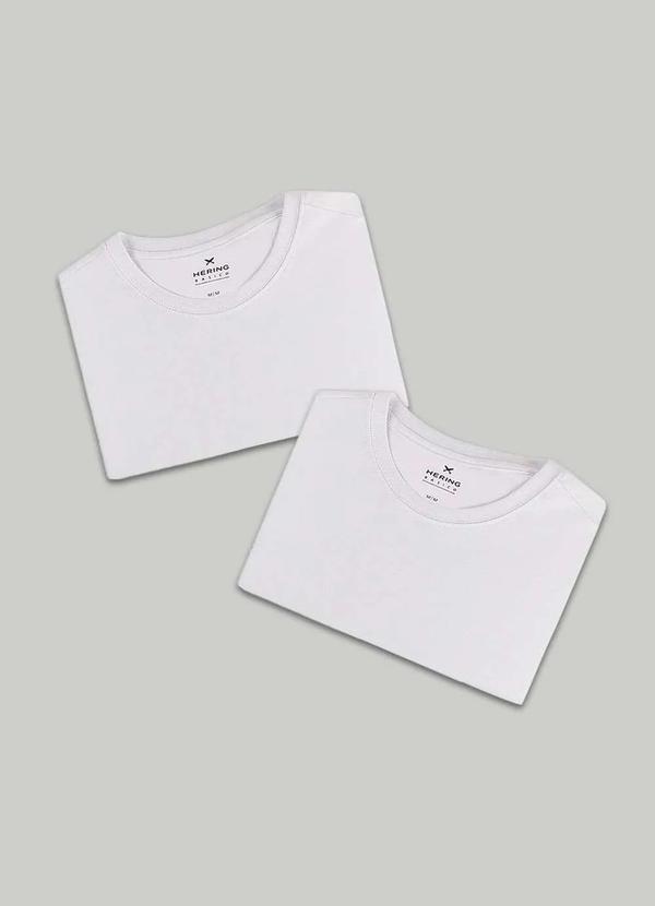 Hering - Kit com 2 Camisetas Masculinas Basicas Branco