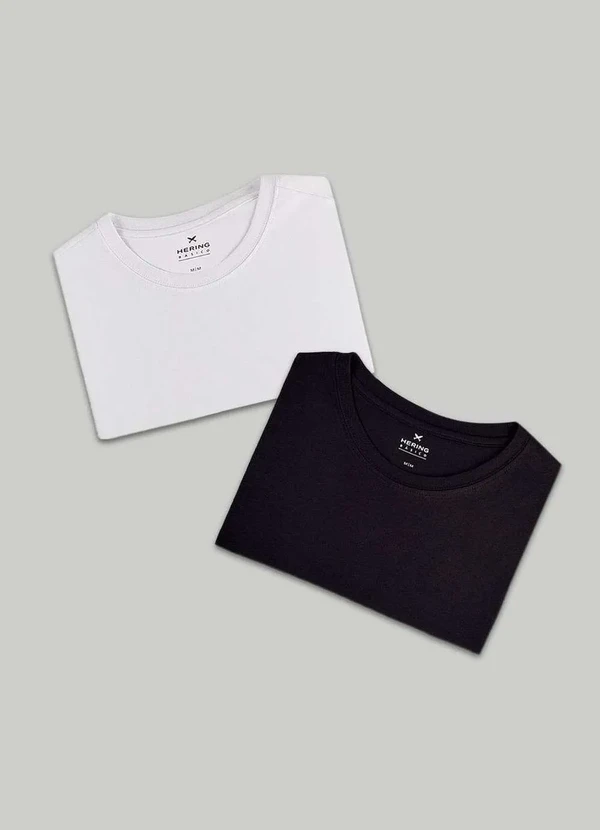 Hering - Kit com 2 Camisetas Masculinas Basicas Branco