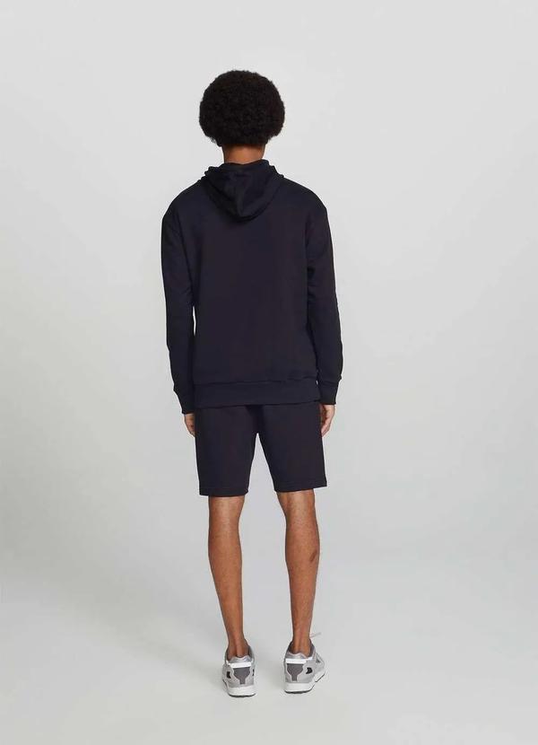 Hering - Blusao Basico Masculino de Moletom Peluciado com Capuz Preto 6