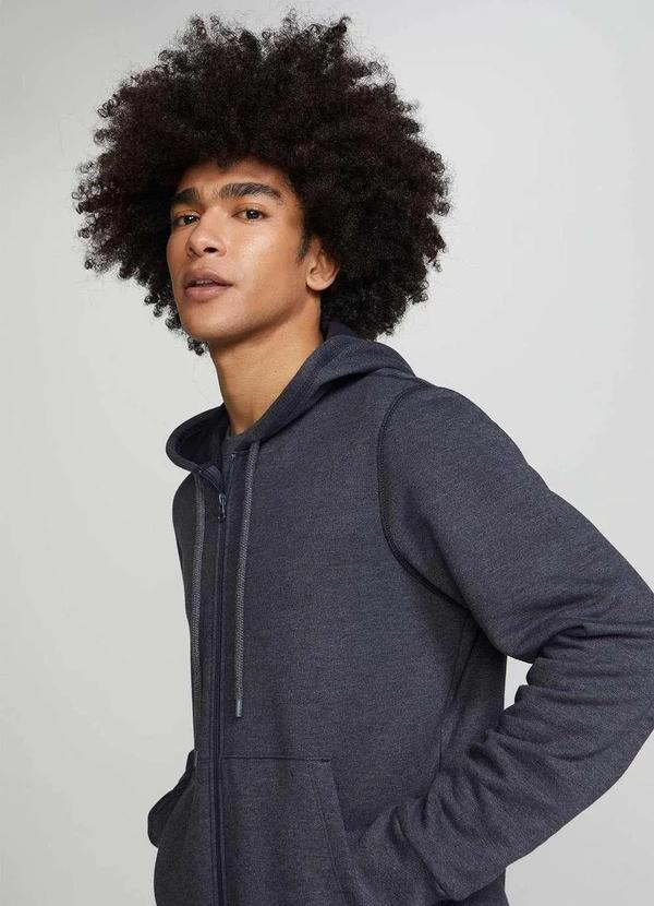 Hering - Jaqueta Basica Masculina de Moletom Peluciado com Capuz Cinza 4