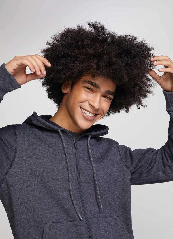 Hering - Jaqueta Basica Masculina de Moletom Peluciado com Capuz Cinza 7