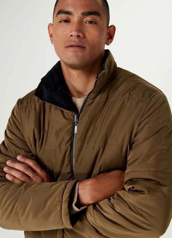 Hering - Jaqueta Masculina Comfort Puffer Dupla Face Verde 3