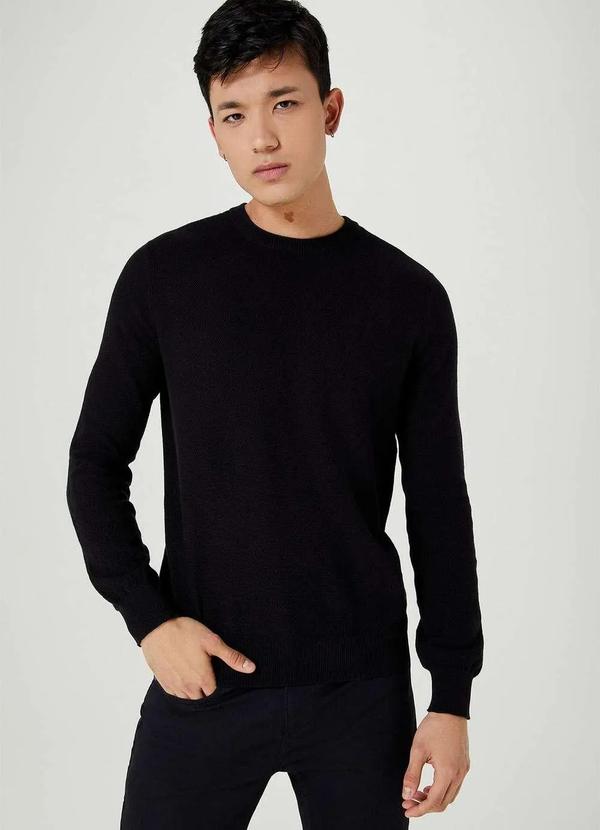 Hering - Sueter Masculino em Trico Preto