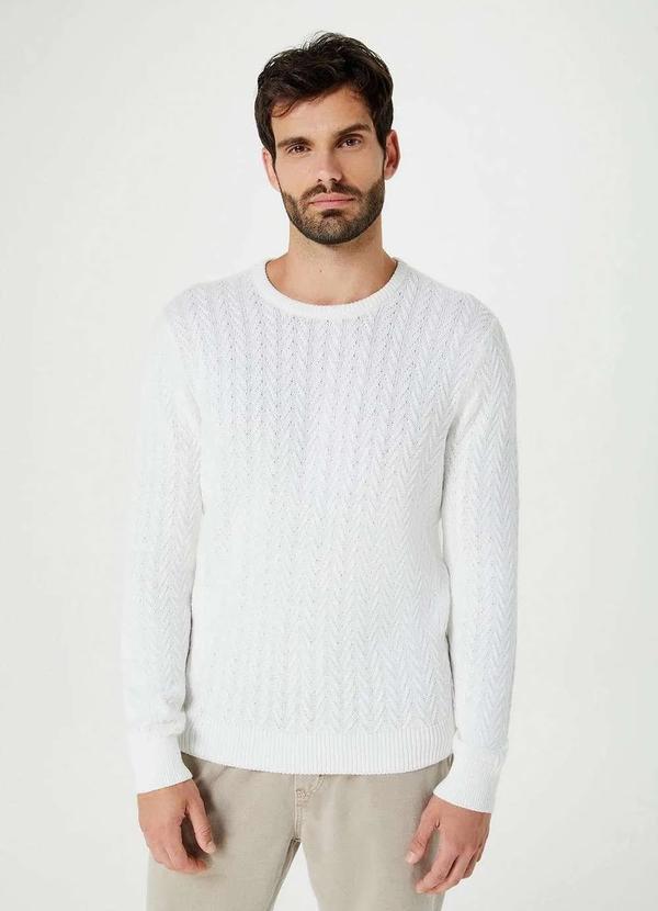 Hering - Sueter Masculino em Trico Texturizado Branco