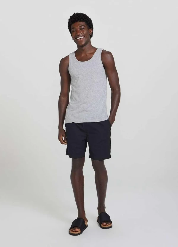 Hering - Regata Basica Masculina Slim Cinza