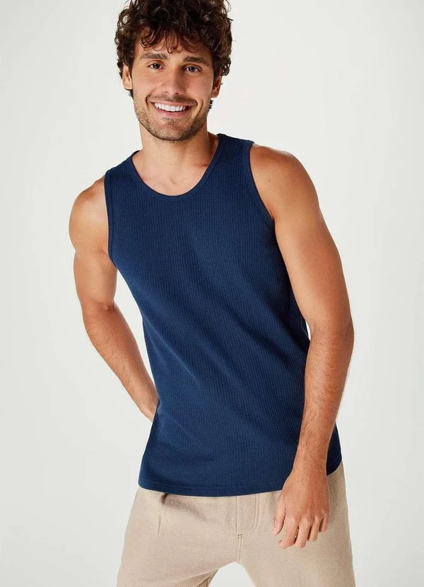 Hering - Regata Basica Masculina Slim em Ribana Azul 4