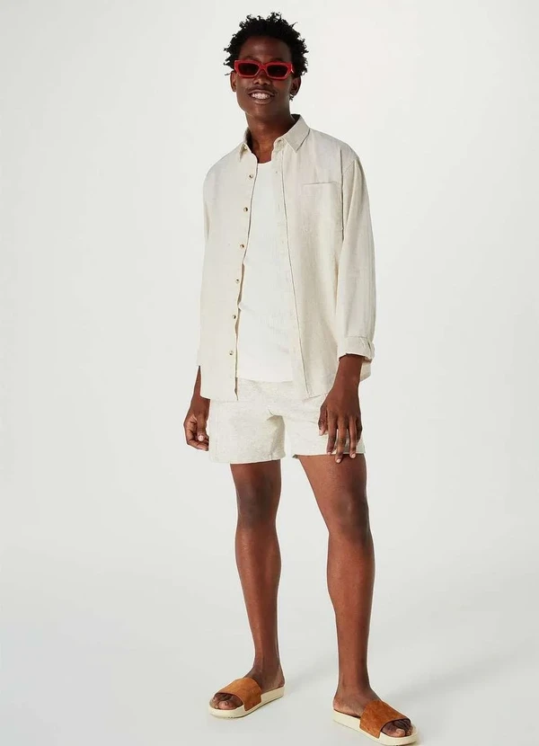 Hering - Regata Basica Masculina Slim em Ribana Bege 5