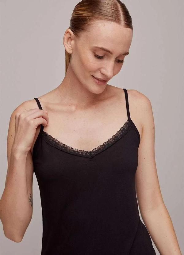 Hering - Pijama Feminino Curto com Regata e Shorts Preto 2