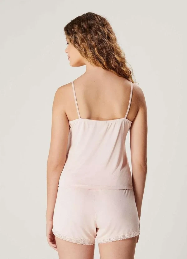 Hering - Pijama Feminino Curto com Regata e Shorts Rosa 4