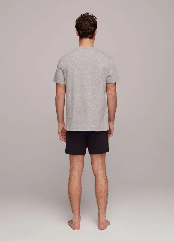 Hering - Pijama Masculino Curto em Malha Cinza 4